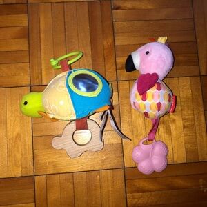 Skip Hop Blue and Yellow turtle and pink Bird Toy Fun
